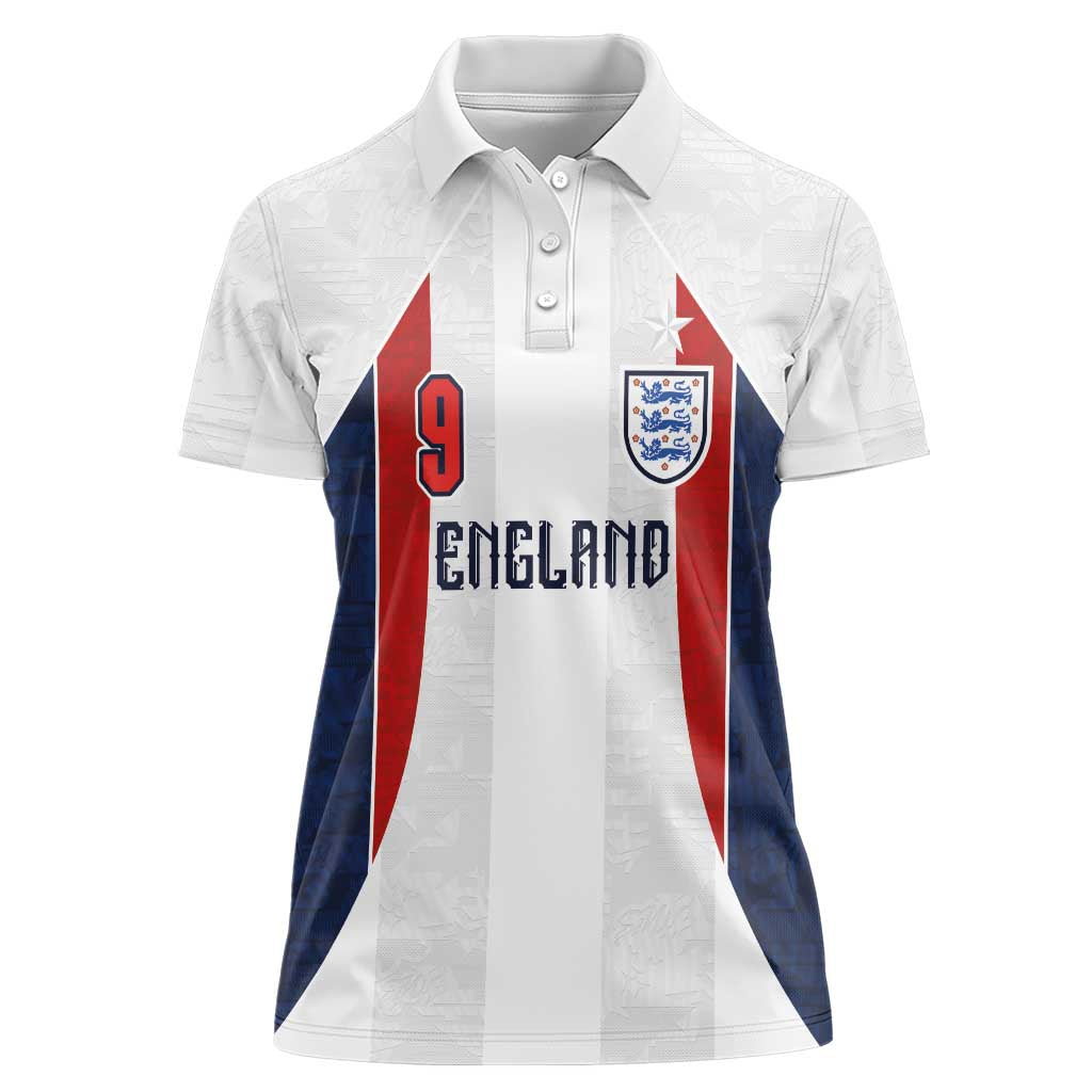 Custom England Football Women Polo Shirt Retro-Modern Combination Style