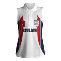 Custom England Football Women Sleeveless Polo Shirt Retro-Modern Combination Style