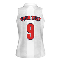 Custom England Football Women Sleeveless Polo Shirt Retro-Modern Combination Style