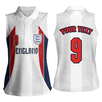 Custom England Football Women Sleeveless Polo Shirt Retro-Modern Combination Style