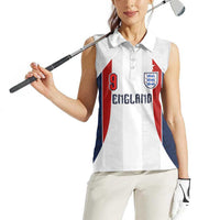 Custom England Football Women Sleeveless Polo Shirt Retro-Modern Combination Style