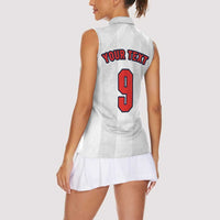 Custom England Football Women Sleeveless Polo Shirt Retro-Modern Combination Style