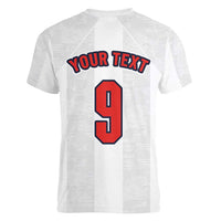 Custom England Football Women V-Neck T-Shirt Retro-Modern Combination Style
