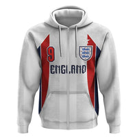 Custom England Football Zip Hoodie Retro-Modern Combination Style