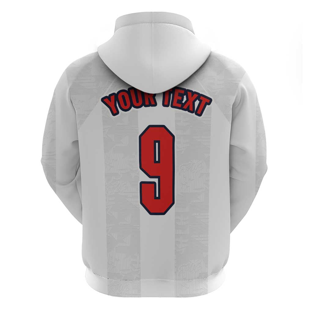 Custom England Football Zip Hoodie Retro-Modern Combination Style