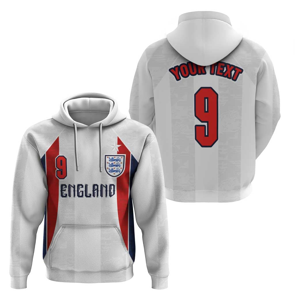 Custom England Football Zip Hoodie Retro-Modern Combination Style