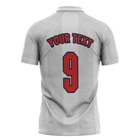 Custom England Football Zipper Polo Shirt Retro-Modern Combination Style