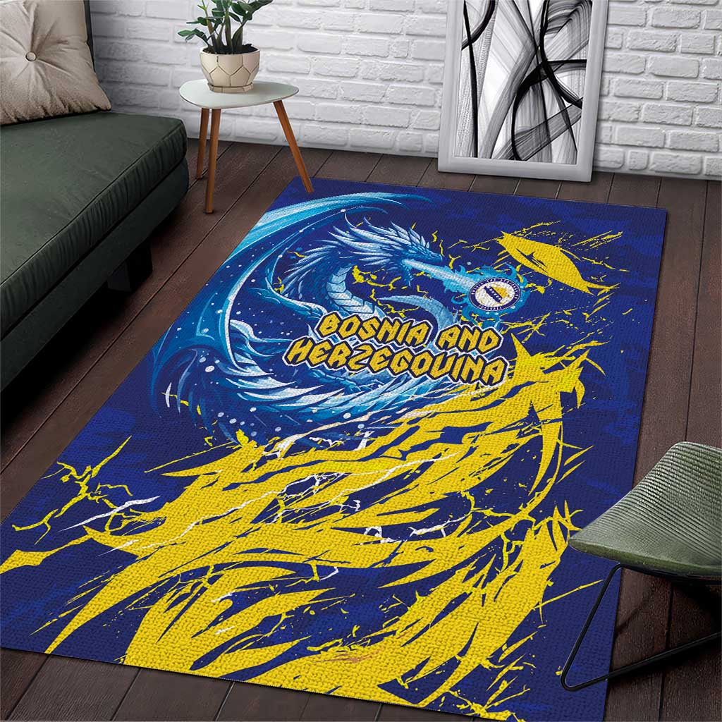 Bosnia and Herzegovina Football Area Rug Zmajevi Mascot Sporty Style