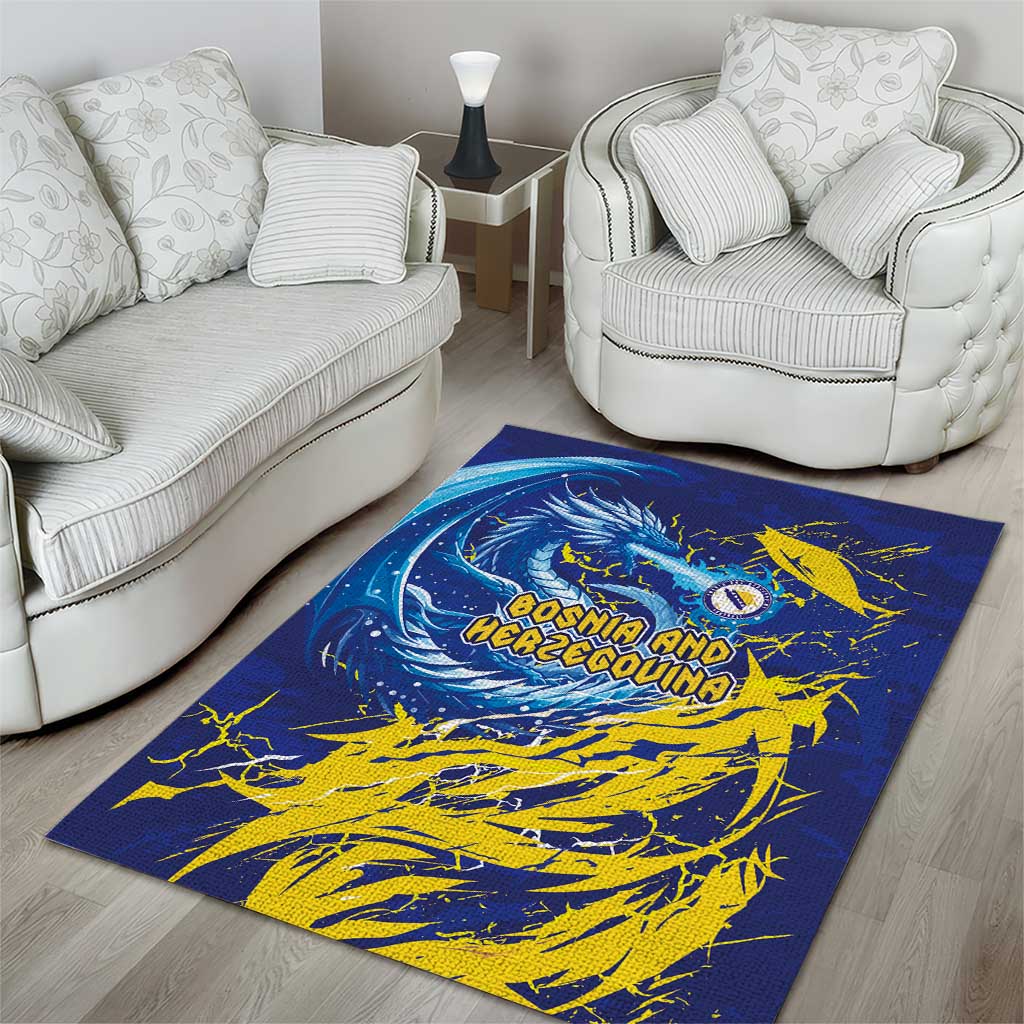 Bosnia and Herzegovina Football Area Rug Zmajevi Mascot Sporty Style