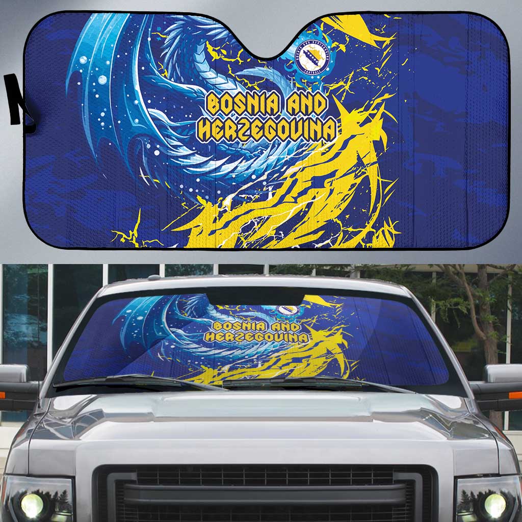 Bosnia and Herzegovina Football Auto Sun Shade Zmajevi Mascot Sporty Style