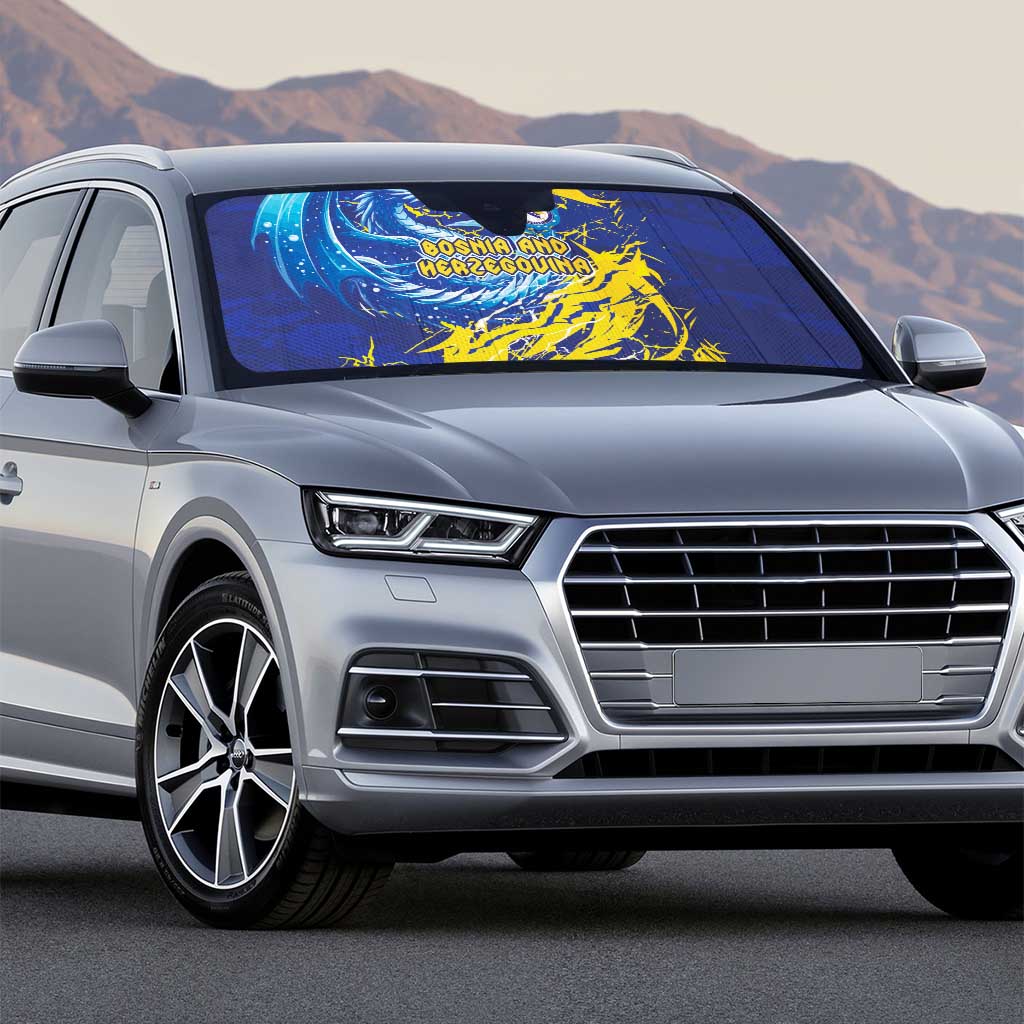 Bosnia and Herzegovina Football Auto Sun Shade Zmajevi Mascot Sporty Style