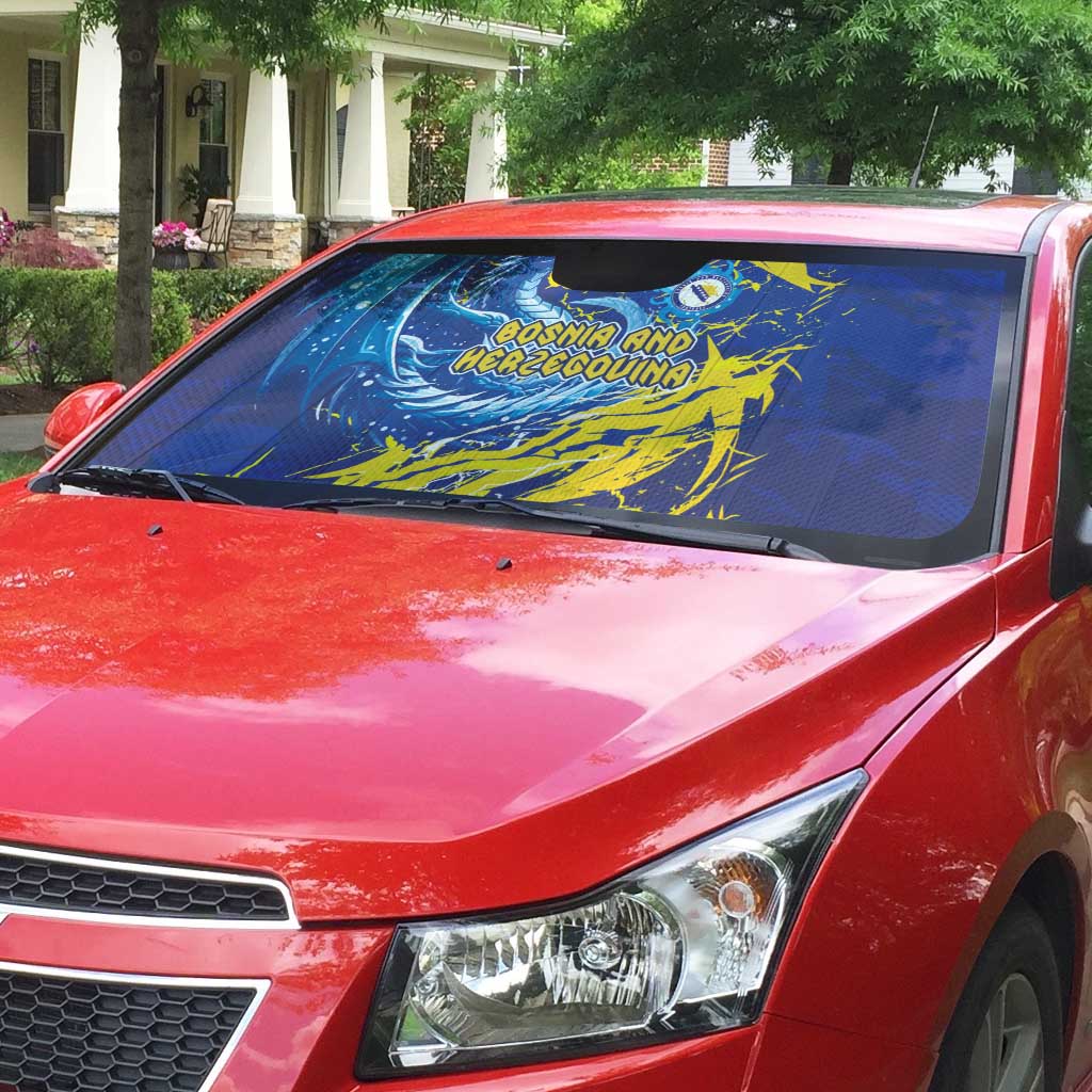 Bosnia and Herzegovina Football Auto Sun Shade Zmajevi Mascot Sporty Style