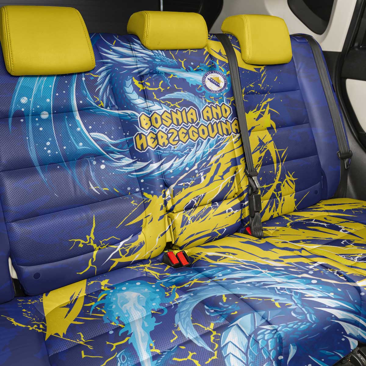 Bosnia and Herzegovina Football Back Car Seat Cover Zmajevi Mascot Sporty Style