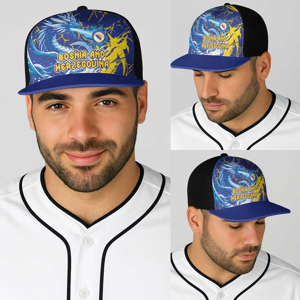 Bosnia and Herzegovina Football Baseball Net Cap Zmajevi Mascot Sporty Style
