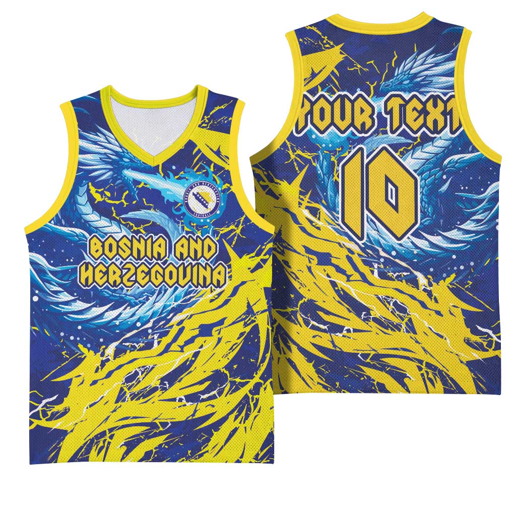 Custom Bosnia and Herzegovina Football Basketball Jersey Zmajevi Mascot Sporty Style