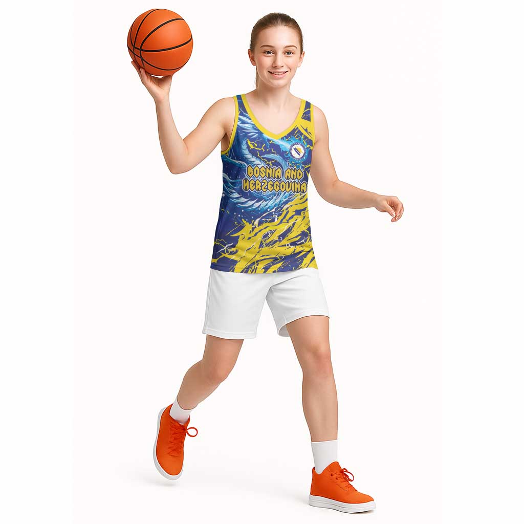 Custom Bosnia and Herzegovina Football Basketball Jersey Zmajevi Mascot Sporty Style