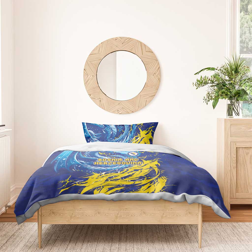 Bosnia and Herzegovina Football Bedding Set Zmajevi Mascot Sporty Style