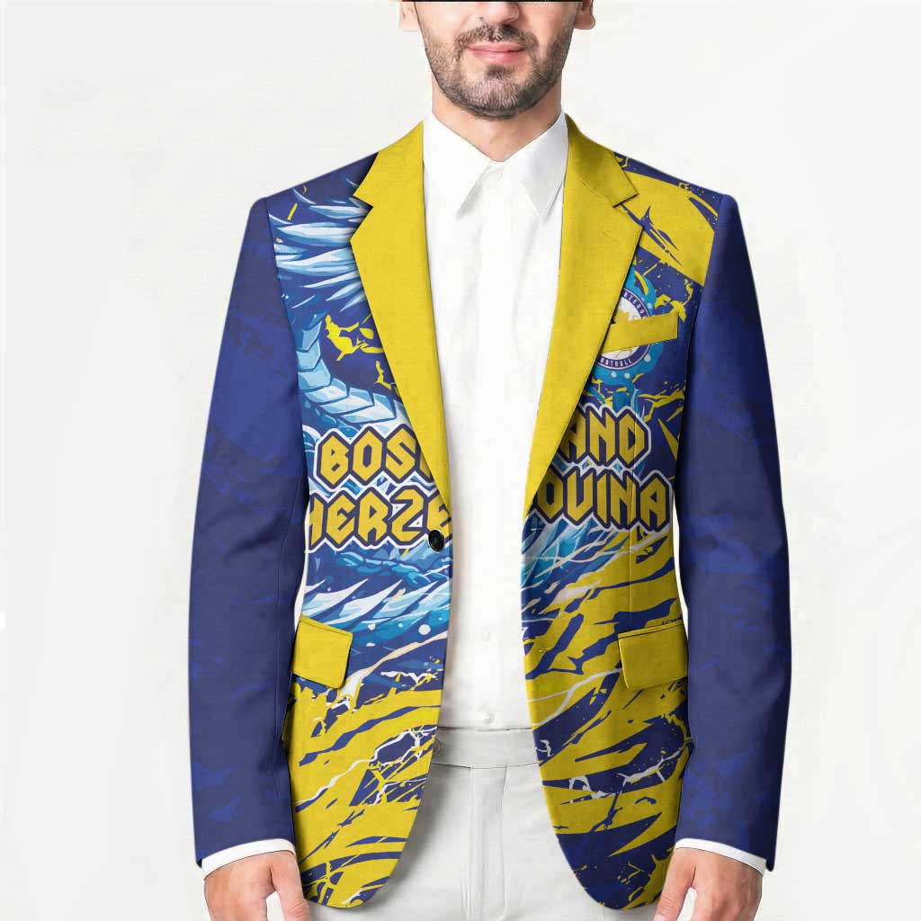 Custom Bosnia and Herzegovina Football Blazer Zmajevi Mascot Sporty Style