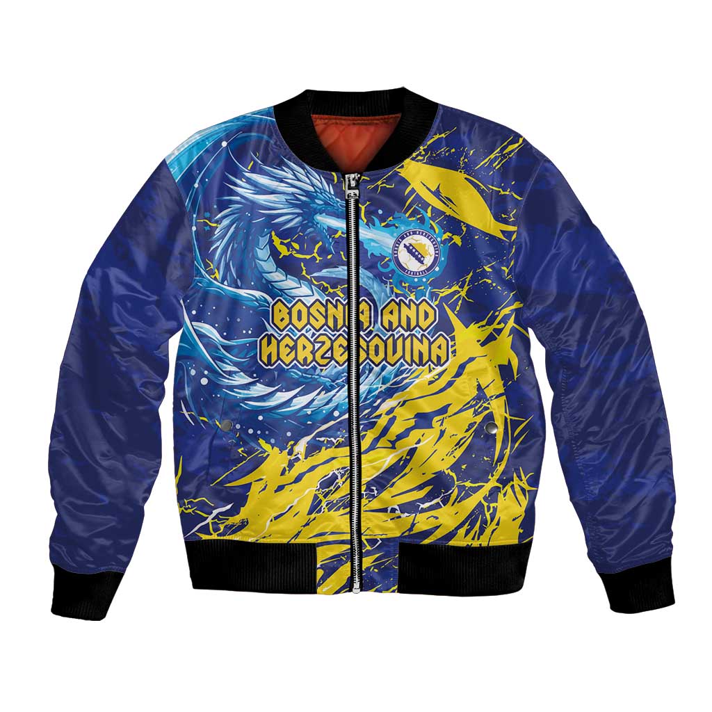 Custom Bosnia and Herzegovina Football Bomber Jacket Zmajevi Mascot Sporty Style