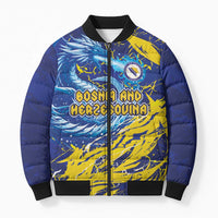 Custom Bosnia and Herzegovina Football Bomber Puffer Jacket Zmajevi Mascot Sporty Style