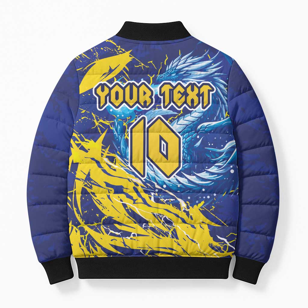 Custom Bosnia and Herzegovina Football Bomber Puffer Jacket Zmajevi Mascot Sporty Style
