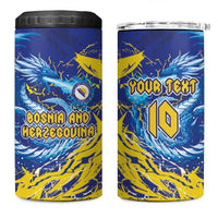 Custom Bosnia and Herzegovina Football 4 in 1 Can Cooler Tumbler Zmajevi Mascot Sporty Style