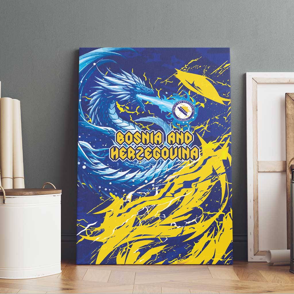Bosnia and Herzegovina Football Canvas Wall Art Zmajevi Mascot Sporty Style