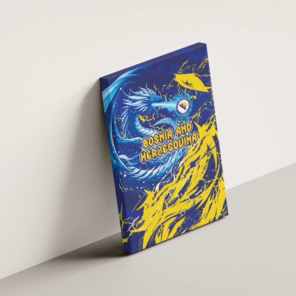 Bosnia and Herzegovina Football Canvas Wall Art Zmajevi Mascot Sporty Style