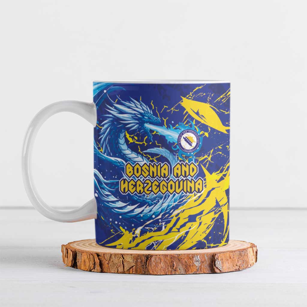 Custom Bosnia and Herzegovina Football Ceramic Mug Zmajevi Mascot Sporty Style