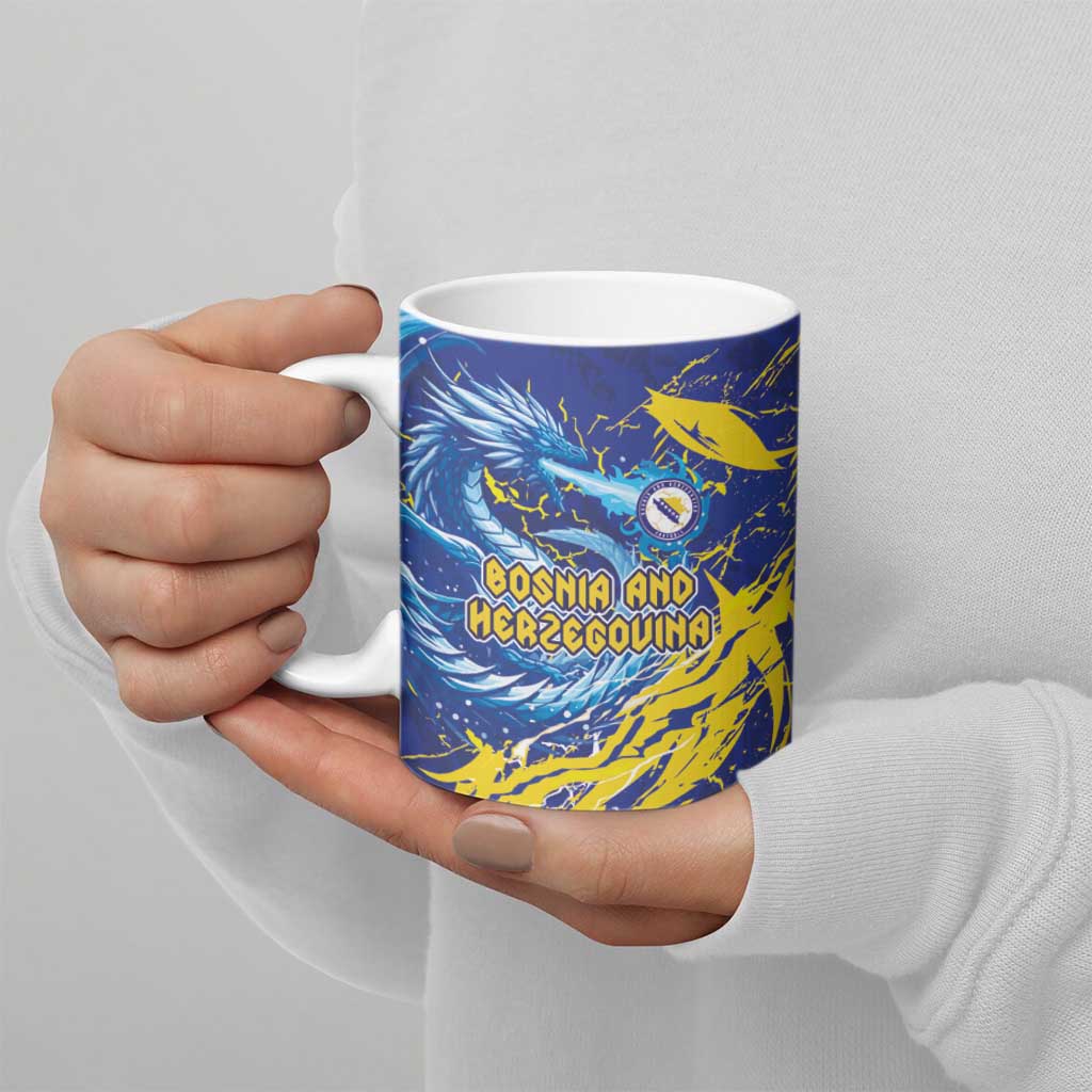 Custom Bosnia and Herzegovina Football Ceramic Mug Zmajevi Mascot Sporty Style