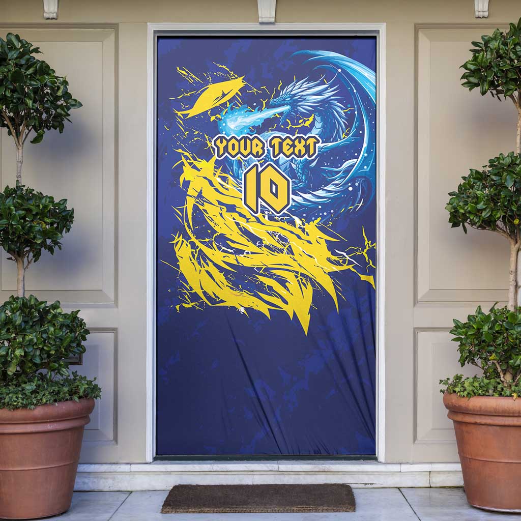 Custom Bosnia and Herzegovina Football Door Cover Zmajevi Mascot Sporty Style