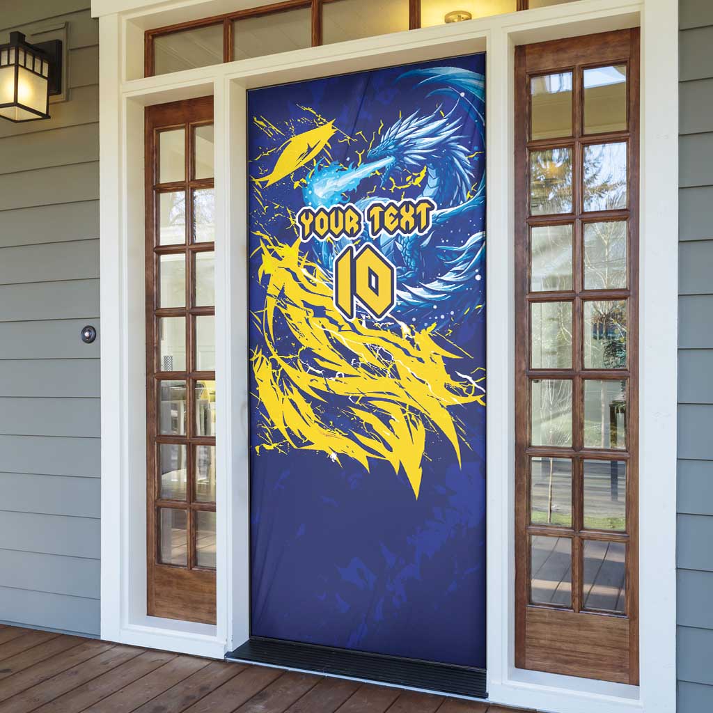 Custom Bosnia and Herzegovina Football Door Cover Zmajevi Mascot Sporty Style