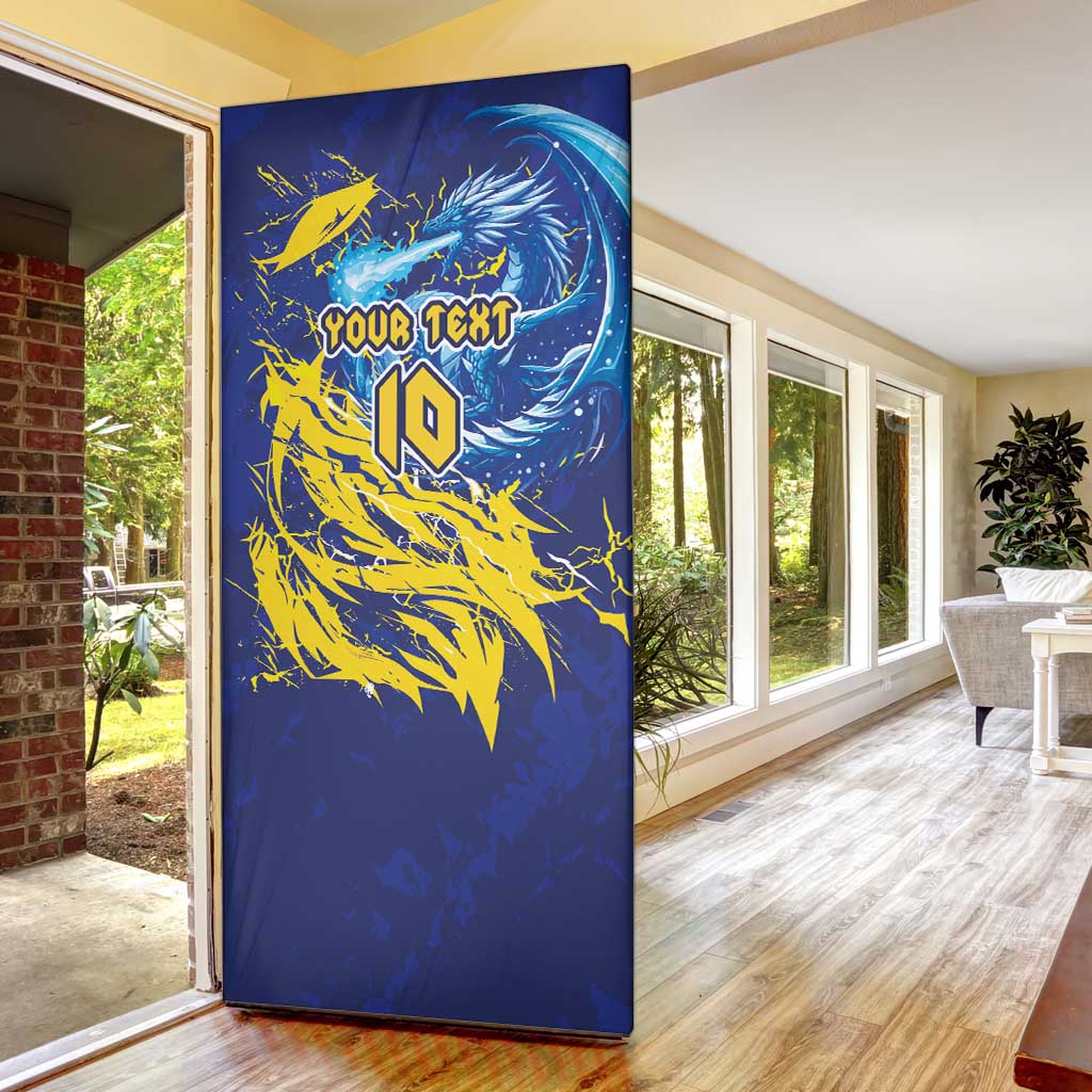 Custom Bosnia and Herzegovina Football Door Cover Zmajevi Mascot Sporty Style