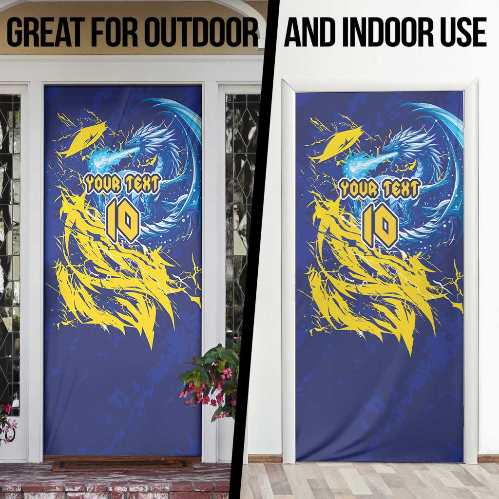 Custom Bosnia and Herzegovina Football Door Cover Zmajevi Mascot Sporty Style