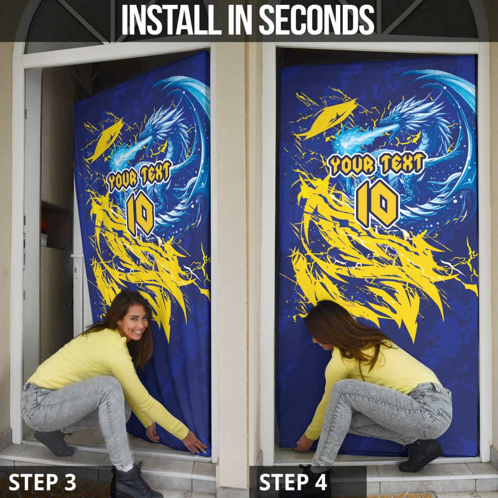 Custom Bosnia and Herzegovina Football Door Cover Zmajevi Mascot Sporty Style