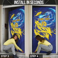 Custom Bosnia and Herzegovina Football Door Cover Zmajevi Mascot Sporty Style