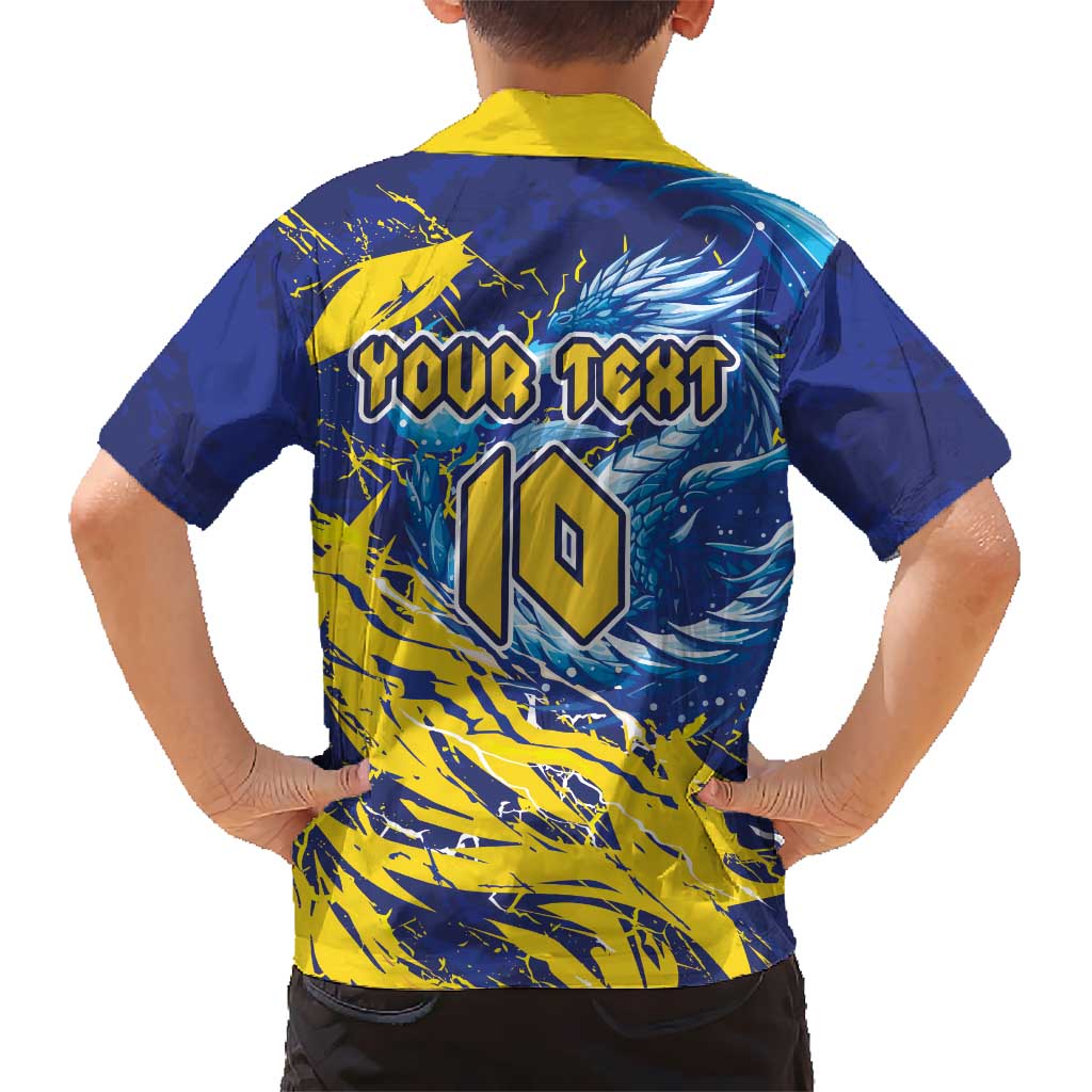 Custom Bosnia and Herzegovina Football Hawaiian Shirt Zmajevi Mascot Sporty Style