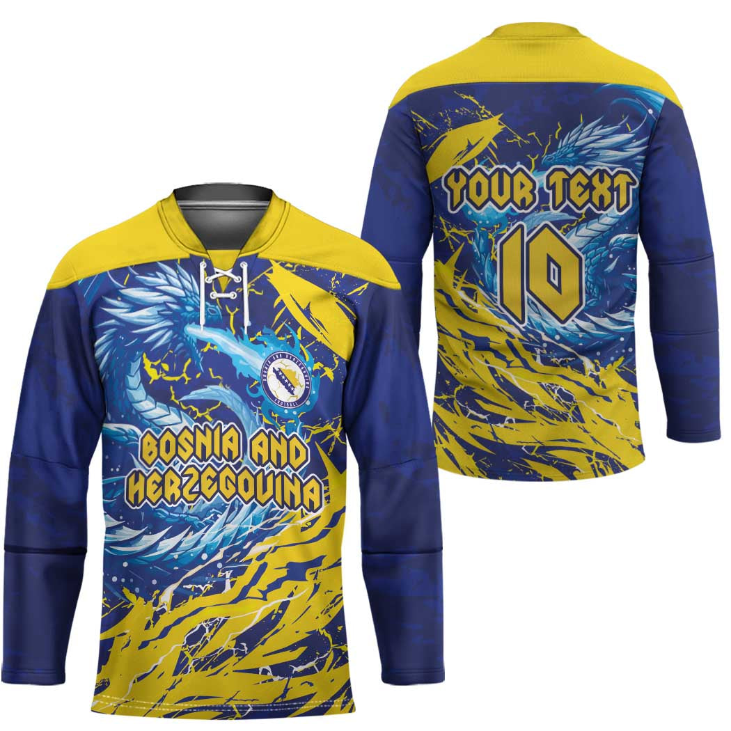 Custom Bosnia and Herzegovina Football Hockey Jersey Zmajevi Mascot Sporty Style