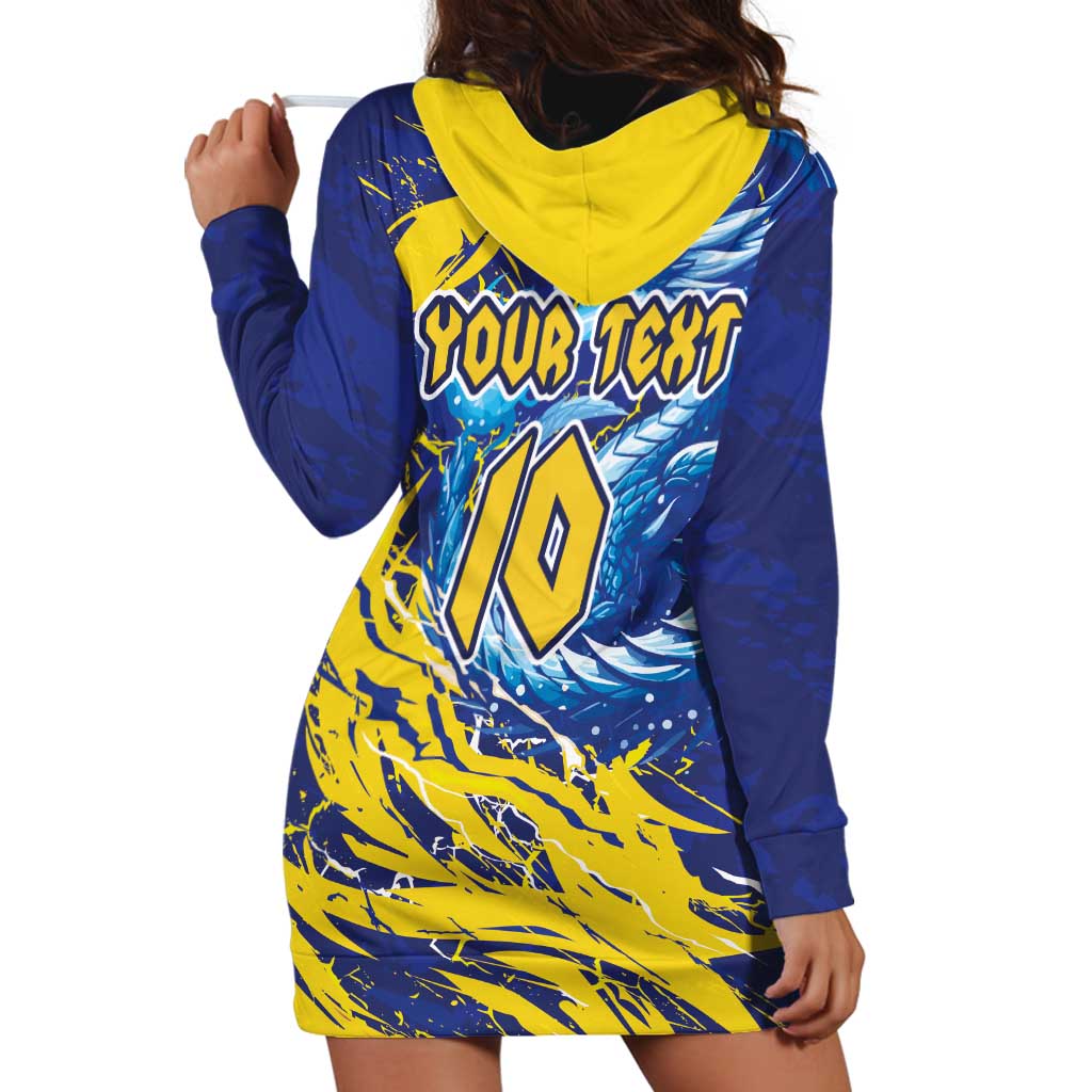 Custom Bosnia and Herzegovina Football Hoodie Dress Zmajevi Mascot Sporty Style