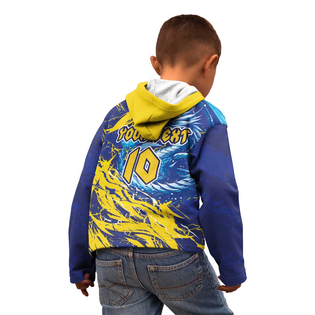 Custom Bosnia and Herzegovina Football Kid Hoodie Zmajevi Mascot Sporty Style