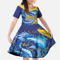 Custom Bosnia and Herzegovina Football Kid Short Sleeve Dress Zmajevi Mascot Sporty Style