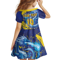 Custom Bosnia and Herzegovina Football Kid Short Sleeve Dress Zmajevi Mascot Sporty Style