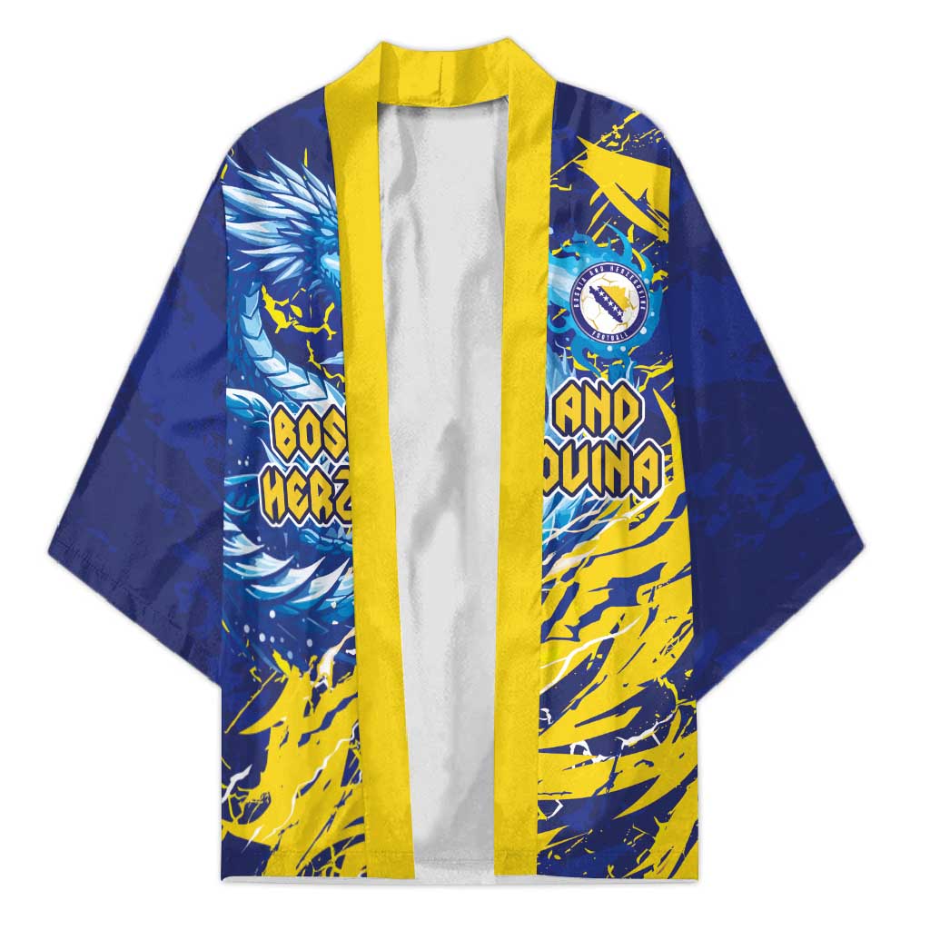 Custom Bosnia and Herzegovina Football Kimono Zmajevi Mascot Sporty Style