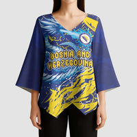 Custom Bosnia and Herzegovina Football Kimono Sleeve Blouse Zmajevi Mascot Sporty Style
