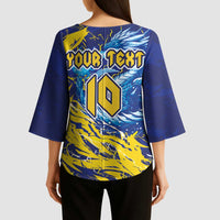 Custom Bosnia and Herzegovina Football Kimono Sleeve Blouse Zmajevi Mascot Sporty Style