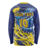 Custom Bosnia and Herzegovina Football Long Sleeve Shirt Zmajevi Mascot Sporty Style