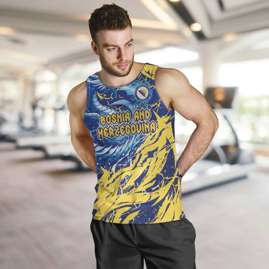Custom Bosnia and Herzegovina Football Men Tank Top Zmajevi Mascot Sporty Style