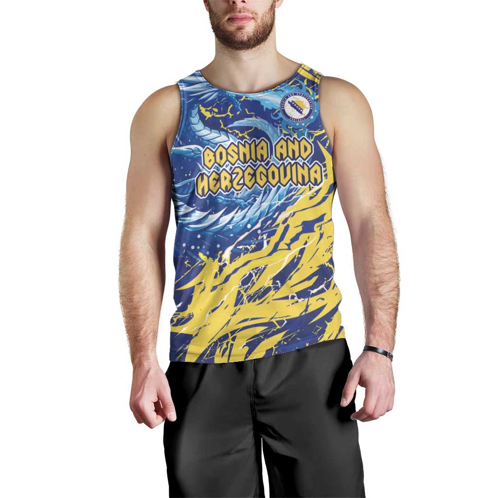 Custom Bosnia and Herzegovina Football Men Tank Top Zmajevi Mascot Sporty Style