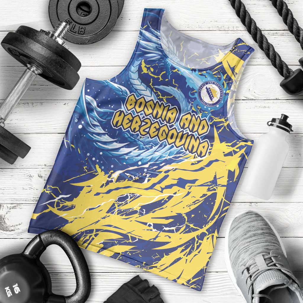 Custom Bosnia and Herzegovina Football Men Tank Top Zmajevi Mascot Sporty Style