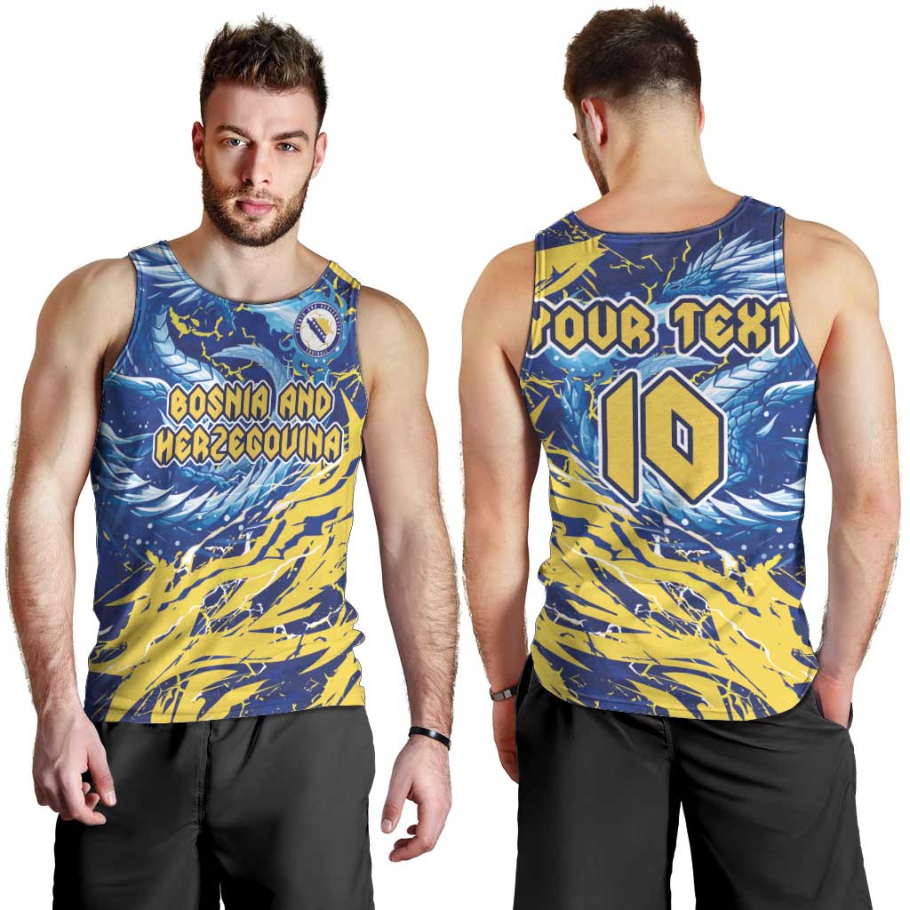 Custom Bosnia and Herzegovina Football Men Tank Top Zmajevi Mascot Sporty Style